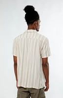 Viscose Vertical Stripe Camp Shirt