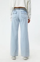 LA Hearts Light Indigo Low Rise Wide Leg Jeans