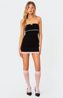 Edikted Miri Lace Trim Mini Dress