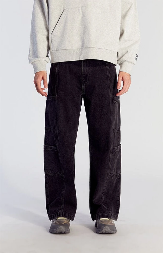 Pacsun Black Cargo Extreme Baggy Jeans