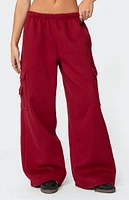 Edikted Wide Leg Cargo Sweatpants