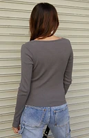 John Galt Zelly Henley Long Sleeve Top