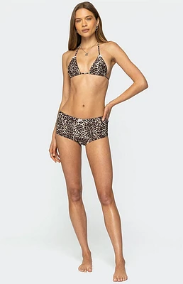 Edikted Mich Leopard Boyshort Bikini Bottoms
