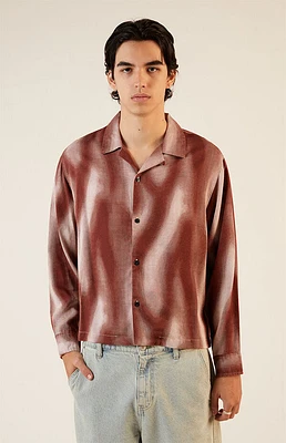Pacsun Printed Long Sleeve Cropped Camp Shirt