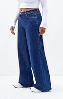 PacSun Stretch Dark Indigo Curve Low Rise Baggy Jeans