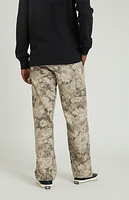 Pacsun Brown Floral Baggy Carpenter Jeans
