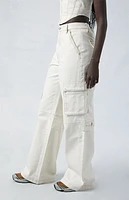 Pacsun Bone High Waisted Wide Leg Cargo Pants