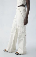 PacSun Bone High Waisted Wide Leg Cargo Pants