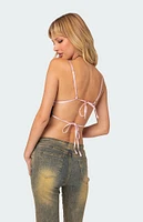 Edikted Cara Sheer Lace Open Back Tank Top