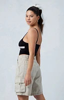 PacSun Oatmeal Low Rise Cargo Skater Shorts