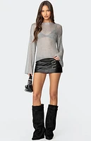 Edikted Drop Shoulder Sheer Knit Sweater
