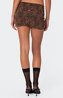 Edikted Edin Leopard Print Mesh Mini Skirt