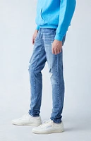 High Stretch Indigo Stacked Skinny Ripped Jeans