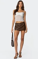 Edikted Viv Ruched Sheer Mesh Top