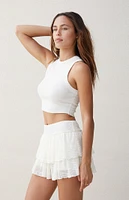 Beverly and Beck Lace Tiered Mini Skort