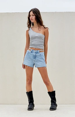 PacSun Light Indigo Chain High Waisted Denim Festival Shorts