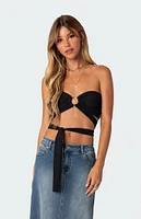 Zia Ribbed Ring Tie Crop Top