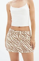Pacsun Leopard Denim Mini Skirt