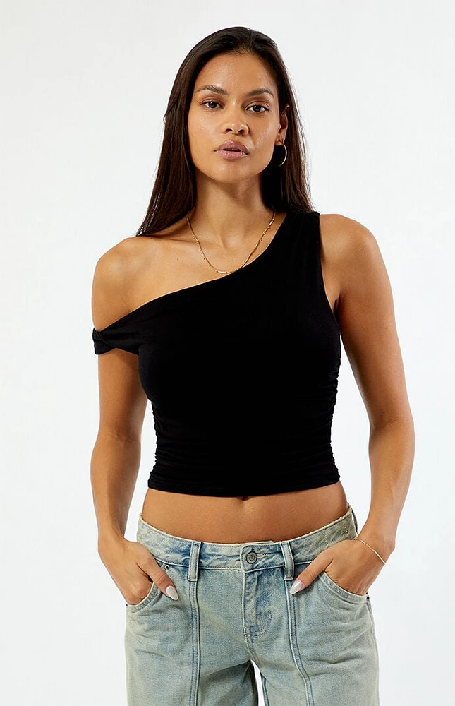 LA Hearts Ruched Asymmetrical Top