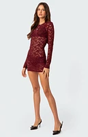 Edikted Surreal Sheer Lace Mini Dress