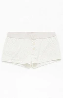 John Galt White & Pink Floral Boyshorts