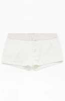 John Galt White & Pink Floral Boyshorts