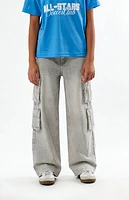 Pacsun Kids Gray Baggy Cargo Jeans