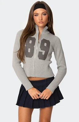 Edikted 89 High Neck Zip Up Sweater