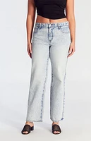 Pacsun Jordyn Acid Low Rise Straight Leg Jeans Light Indigo
