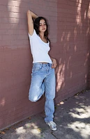 John Galt White Leslie Scalloped Top