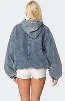 Edikted Marney Oversized Studded Denim Hoodie