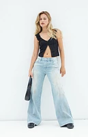 Pacsun Lena Light Indigo Stained Low Rise Super Baggy Jeans
