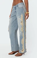 Edikted Distressed Sides Washed Jeans