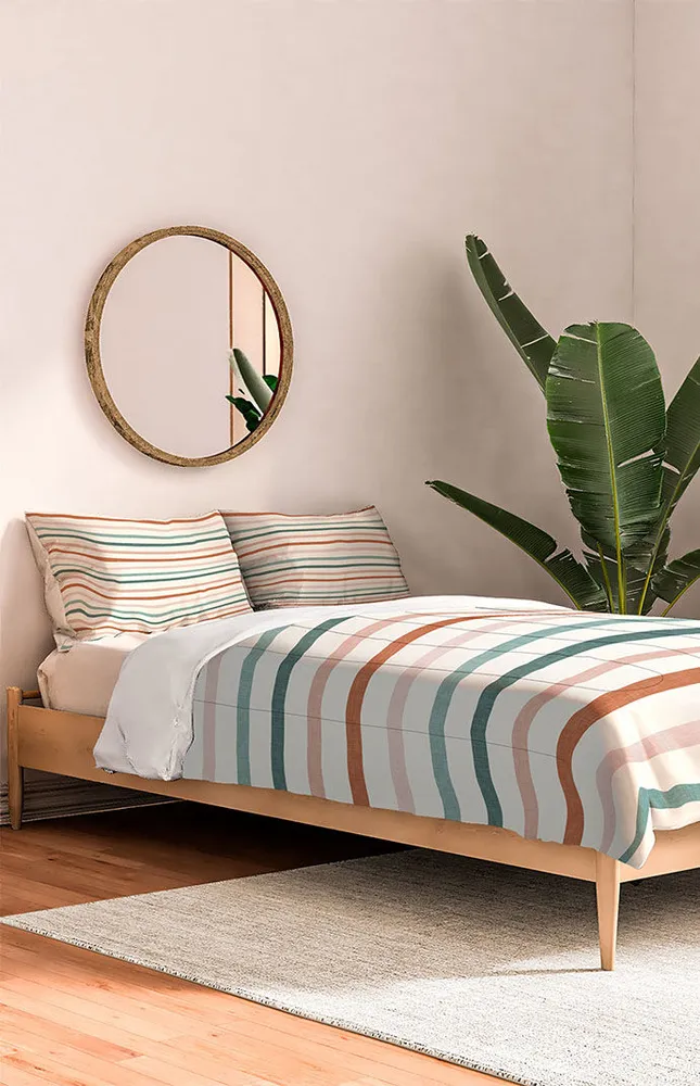 Multicolor Striped Comforter Cotton Full + Pillow Shams Kit