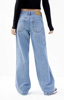 Pacsun Casey Medium Indigo Ripped Low Rise Baggy Jeans