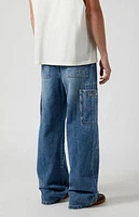 Pacsun Medium Indigo Extreme Baggy Cargo Jeans
