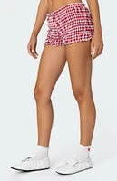 Edikted Gingham Scrunch Shorts