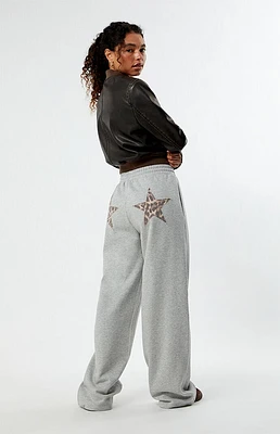 LA Hearts Leopard Star Baggy Sweatpants