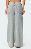 Edikted Side Stripe Washed Low Rise Jeans