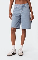 Low Rise Bermuda Denim Carpenter Shorts