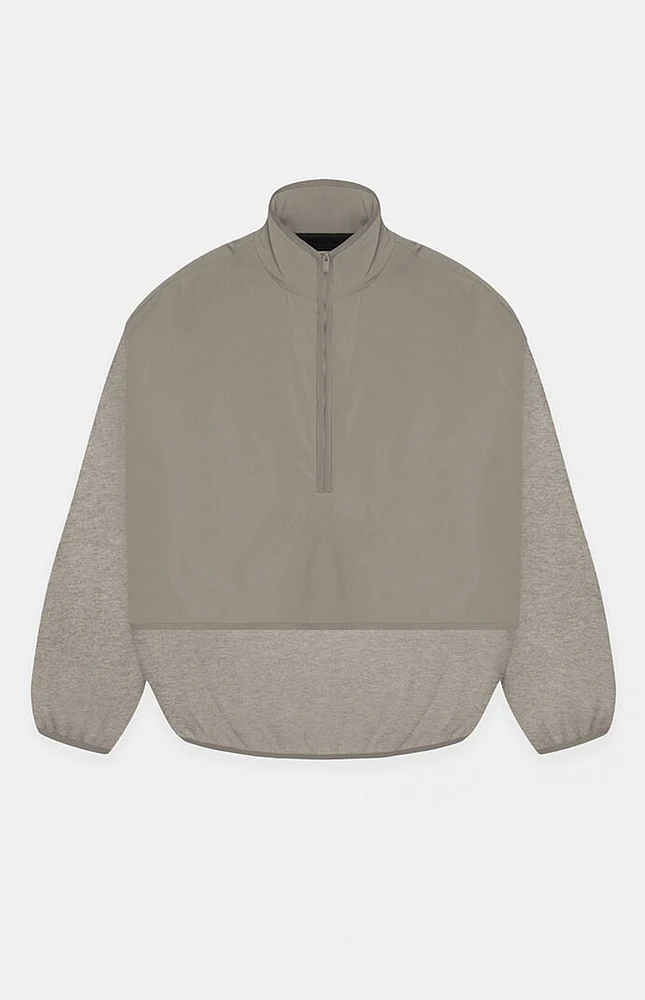 Fear of God Essentials Dust Heather Grey Nylon Fleece Mock Neck Sweatshirt