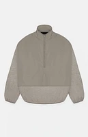 Fear of God Essentials Dust Heather Grey Nylon Fleece Mock Neck Sweatshirt