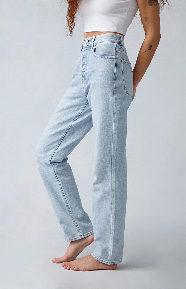 PacSun Light Indigo Glittery Dad Jeans