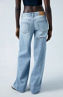 PacSun Eco Light Indigo Butt Slit Low Rise Baggy Jeans