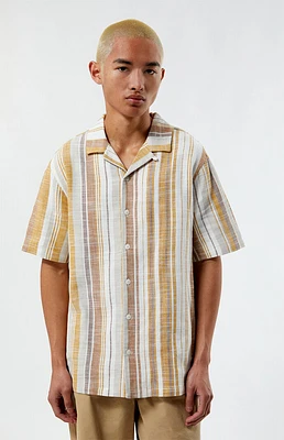 PacSun Tan Striped Camp Shirt