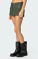 Edikted Faux Leather Cargo Micro Skort