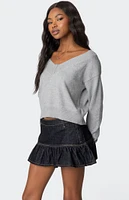 Edikted Eli Oversized V Neck Knit Top