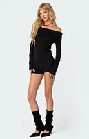 Edikted Pandorah Off Shoulder Knitted Romper