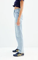 Pacsun Light Indigo Ripped Dad Jeans