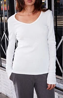 John Galt White Josephine Long Sleeve Top